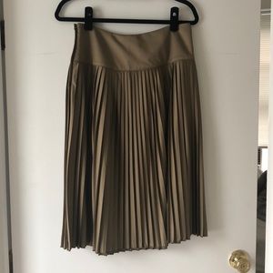 Olive Pleated Midi Skirt- 6